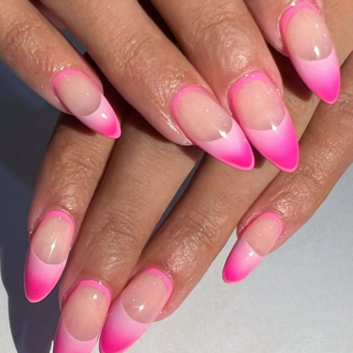 pink ombre french tips
