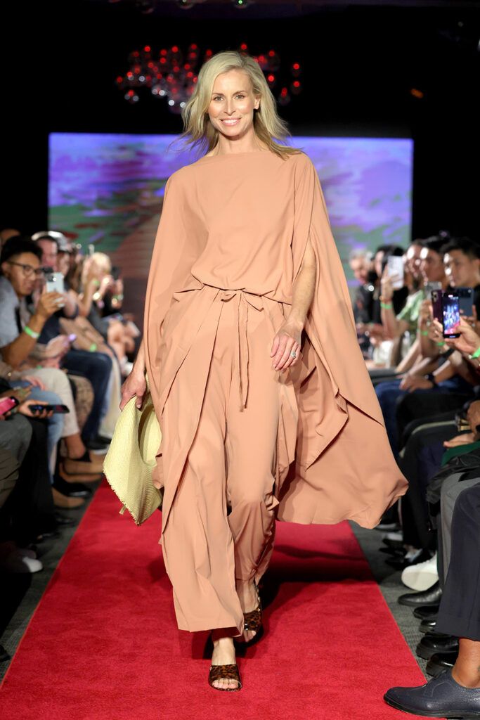 Niki Taylor walks the runway at the Coolibar Mott50 Edition Sun Safe Soirée Fashion Presentation on September 18, 2025 in New York City.