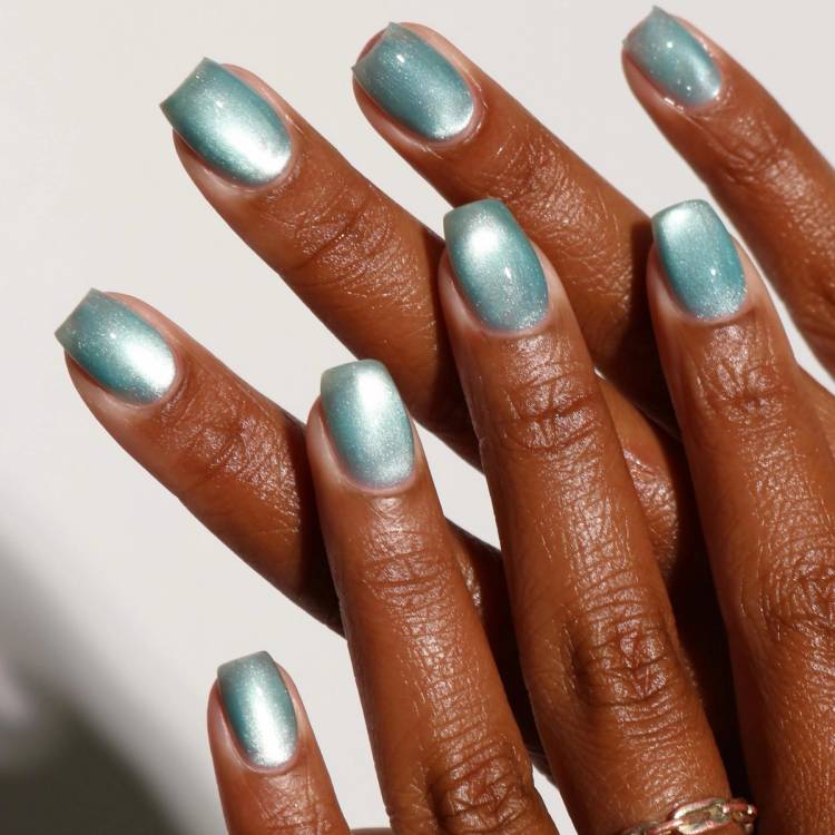 blue square nails
