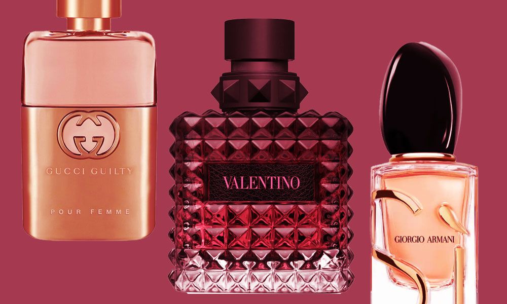 maximal fragrances from Gucci, Valentino and Giorgio Armani