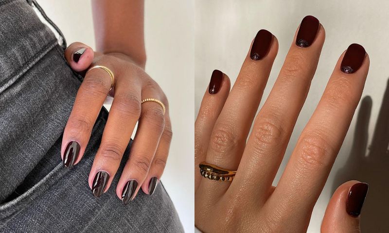 dark purple nail polish manicures