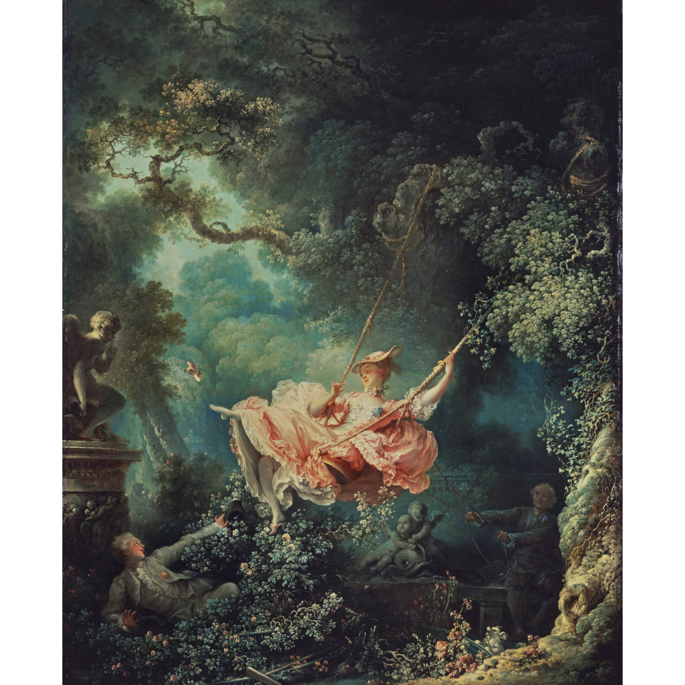 The Swing, by Jean-Honoré Fragonard is considered a masterpiece of the Rococo era.