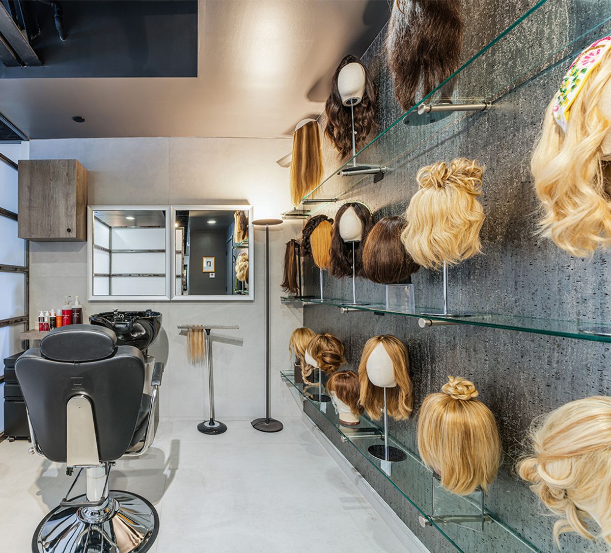 Paul Labrecque’s Palm Beach salon features a collection of his handcrafted wigs and toppers.