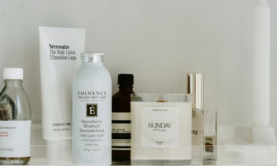skin care and self-care products on shelf