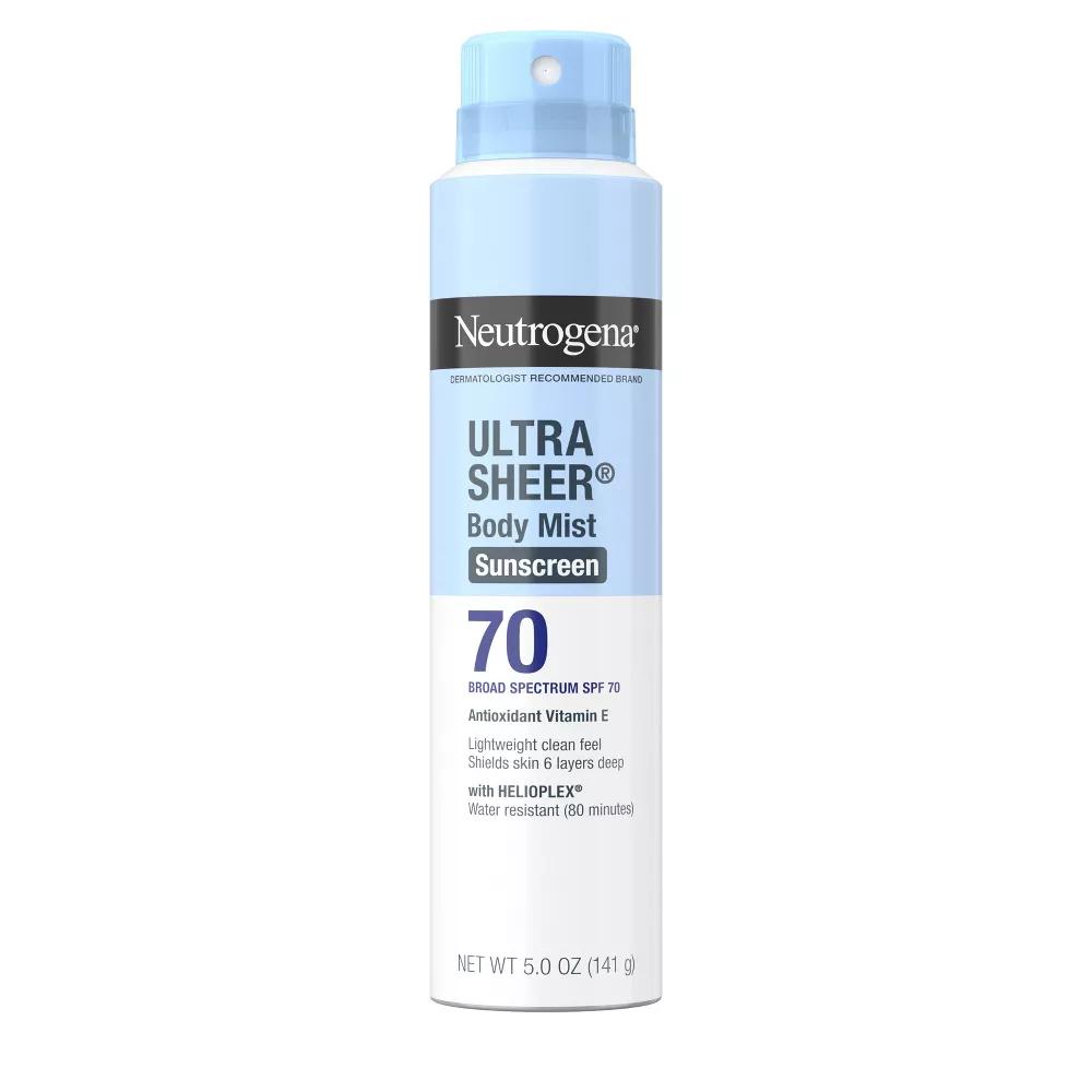 Neutrogena Ultra Sheer Body Mist Sunscreen Broad Spectrum SPF 70 ($10)