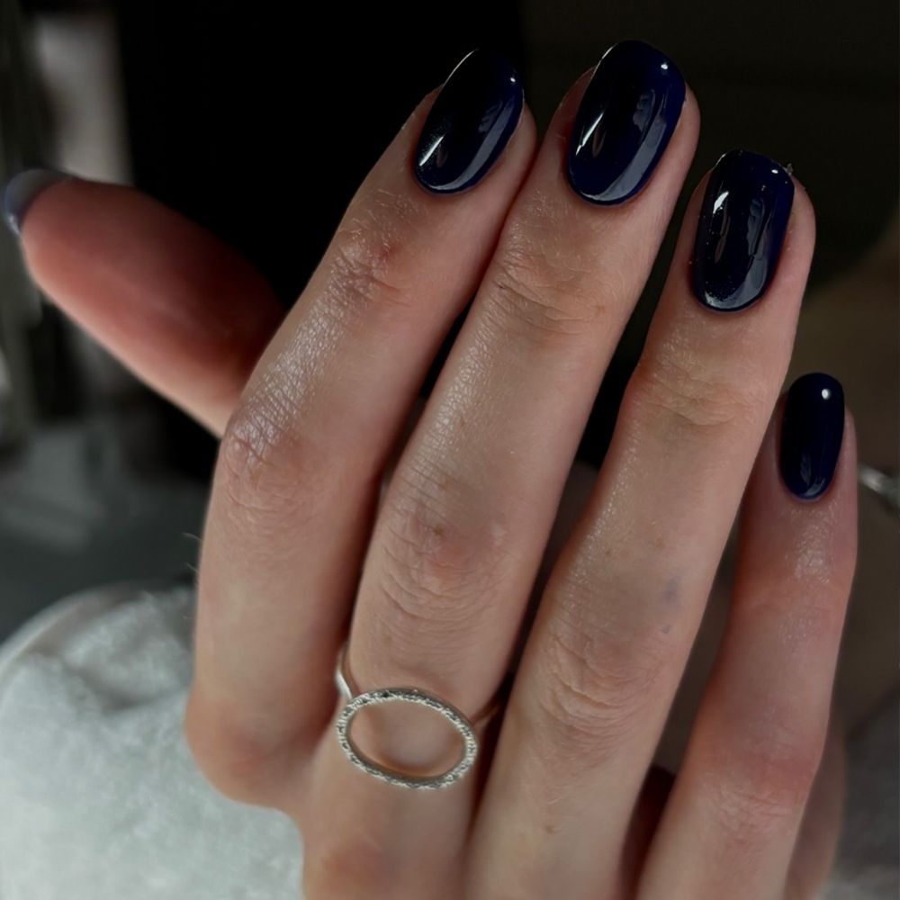 School Uniform Navy Nails