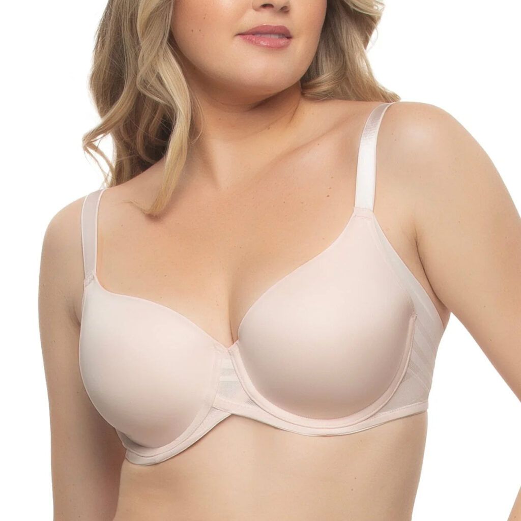 woman wearing pink bra
