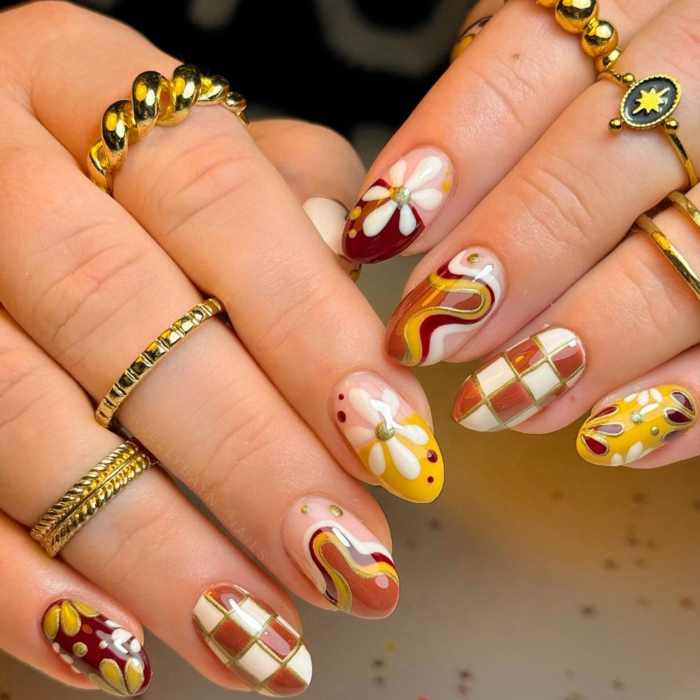 Warm-Toned Nail Art