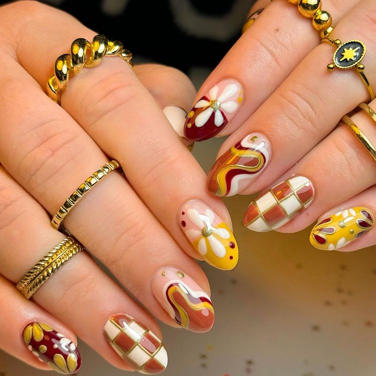 Warm-Toned Nail Art