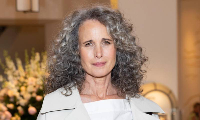 Andie MacDowell is seen at Hotel Martinez during day one of the 78th Cannes Film Festival on May 13, 2025 in Cannes, France.