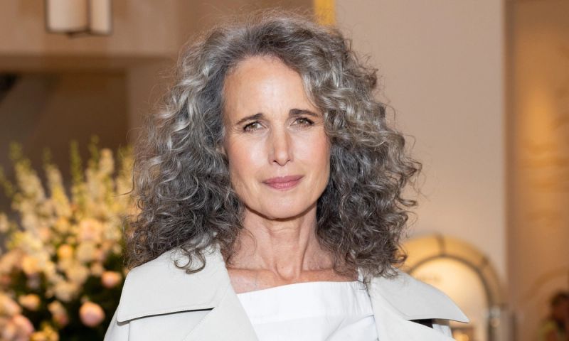 Andie MacDowell is seen at Hotel Martinez during day one of the 78th Cannes Film Festival on May 13, 2025 in Cannes, France.