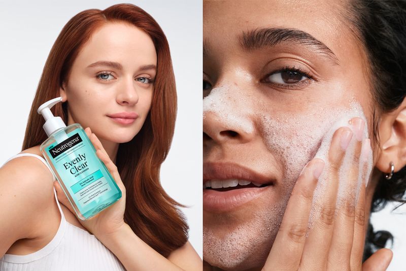 Joey King and model for Neutrogena's Evenly Clear Collection