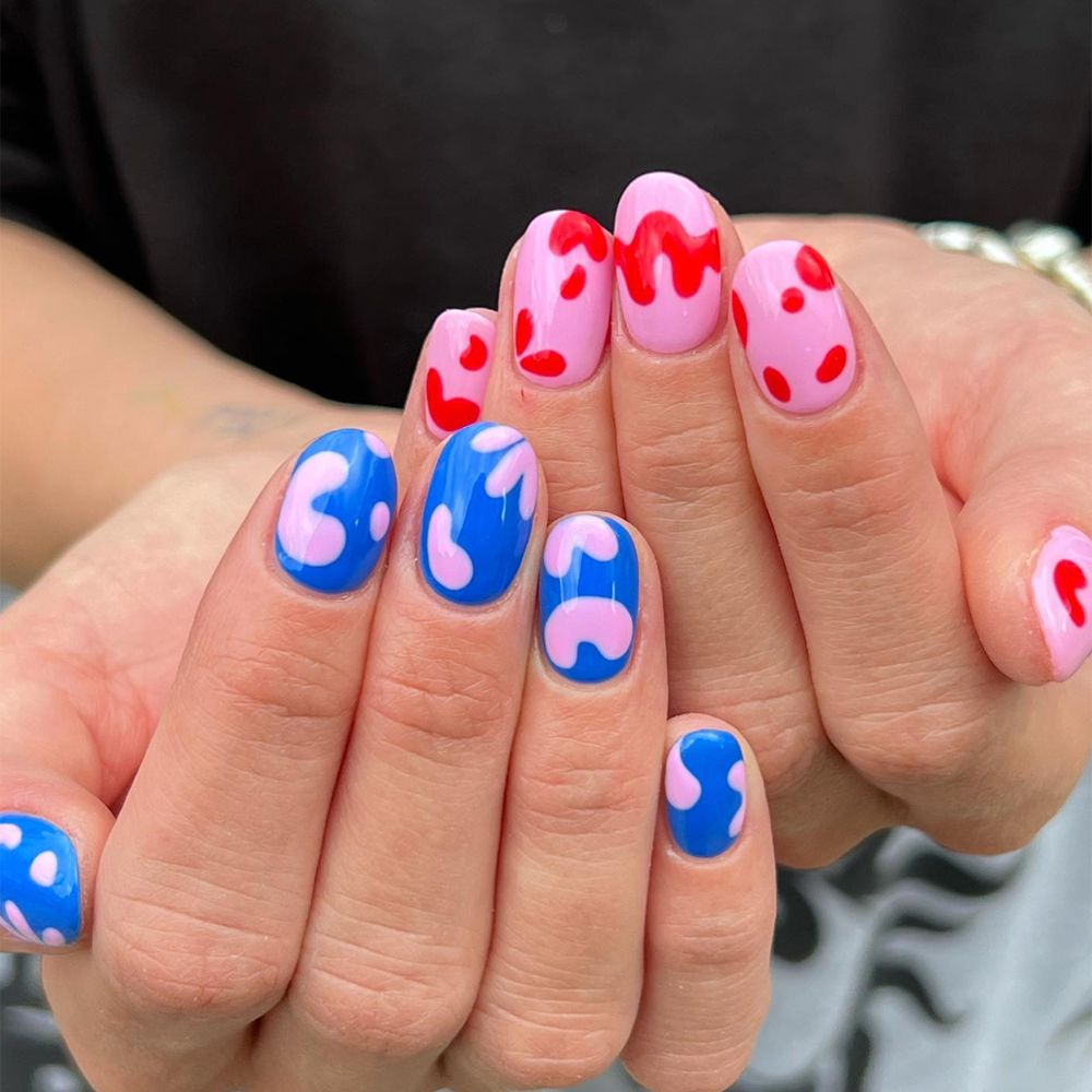 Pink and Blue Splodges