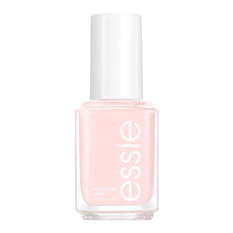 Essie Mademoiselle nail polish, a sheer blush-pink shade in the brand’s signature bottle and one of Rachel Zoe’s favorite Essie colors.