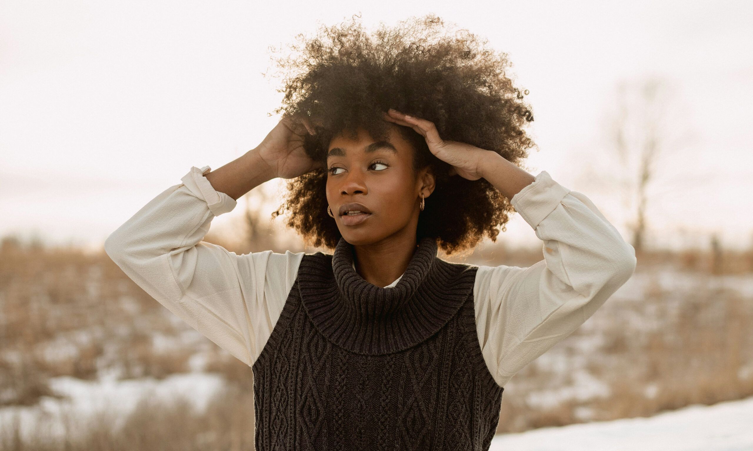 woman outdoors during winter
