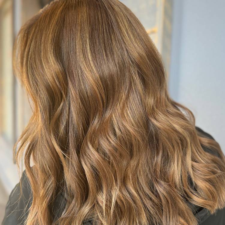 Warm blonde hair color