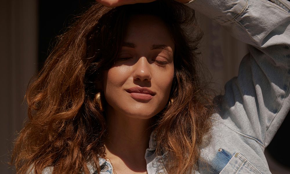 woman with soft makeup in sunshine