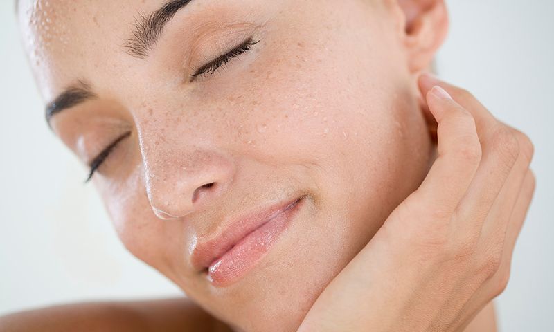 Beauty Portrait of a woman with wet face
