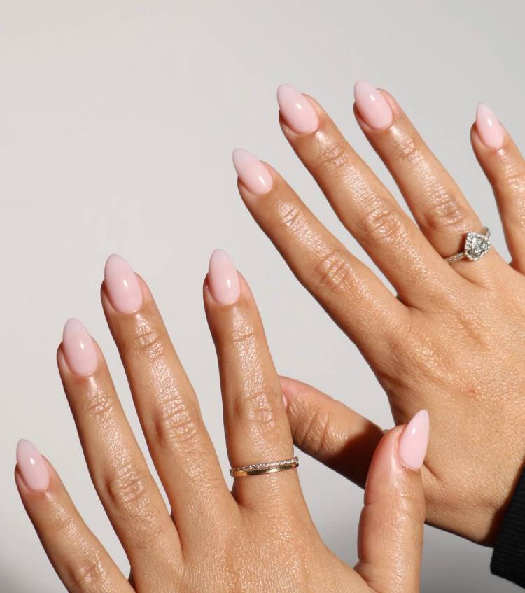 pale pink manicure