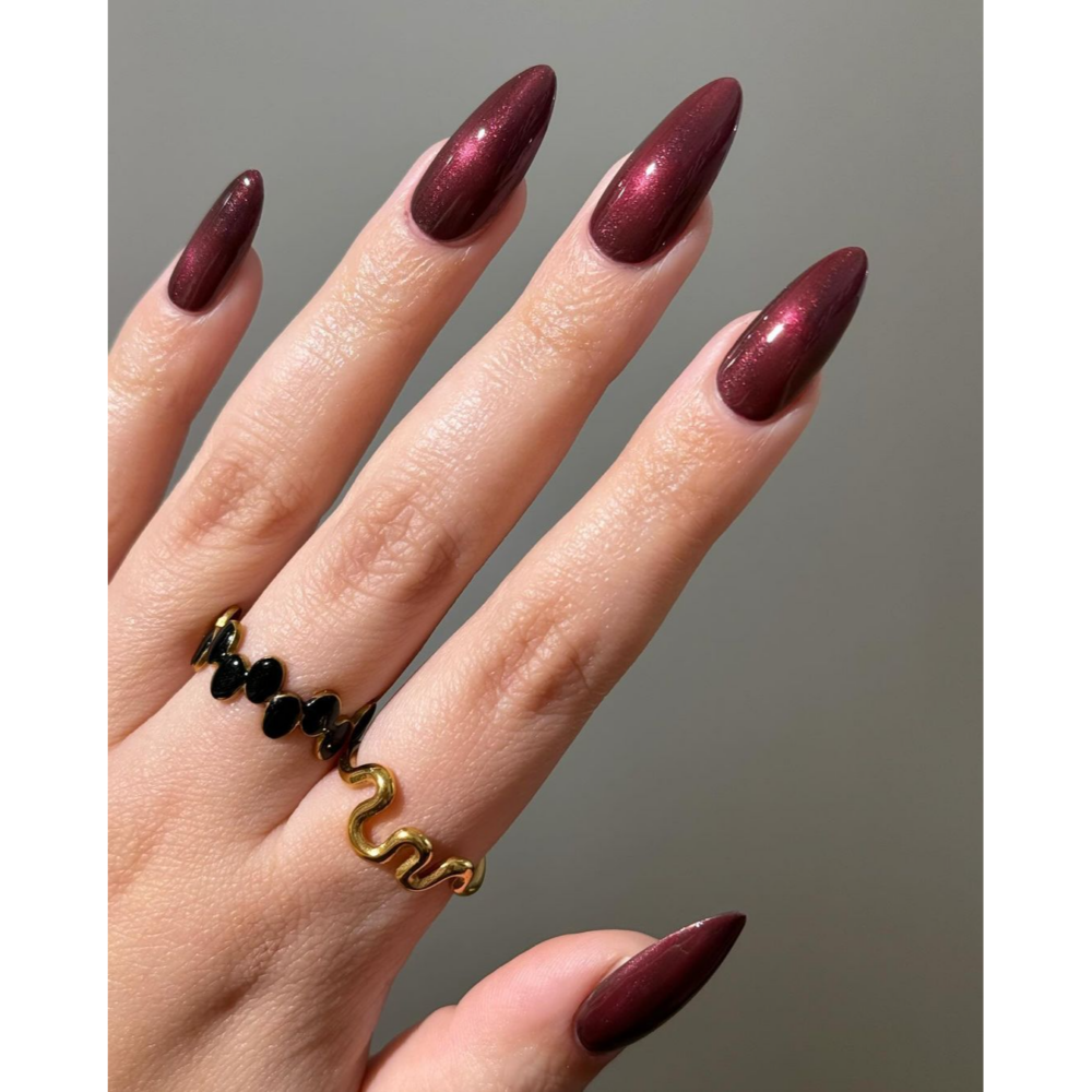 Burgundy Chrome Nails