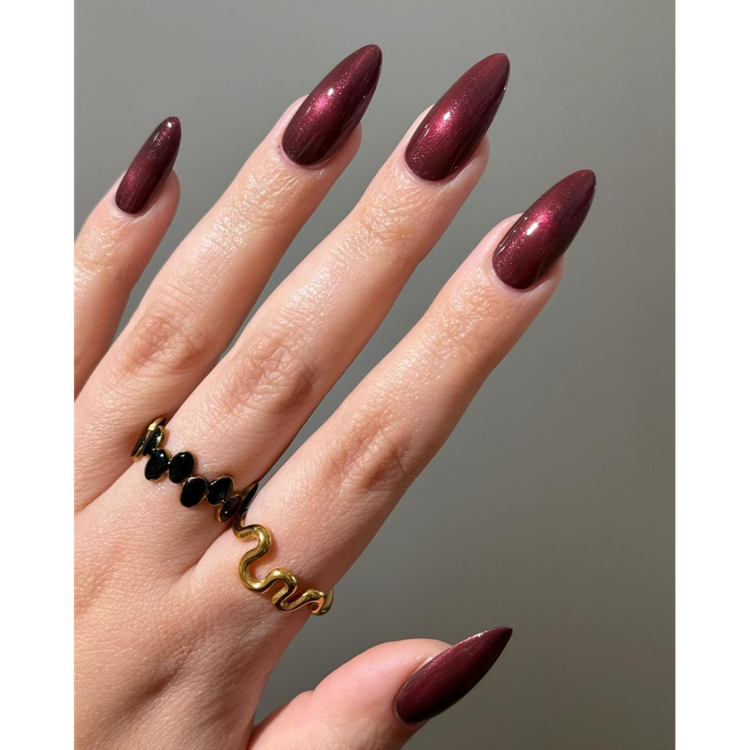 Burgundy Chrome Nails