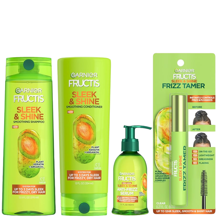 Garnier Fructis Sleek and Shine System ($18) and Sleek and Shine Serum Wand ($10)
