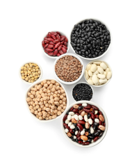 legumes on white background