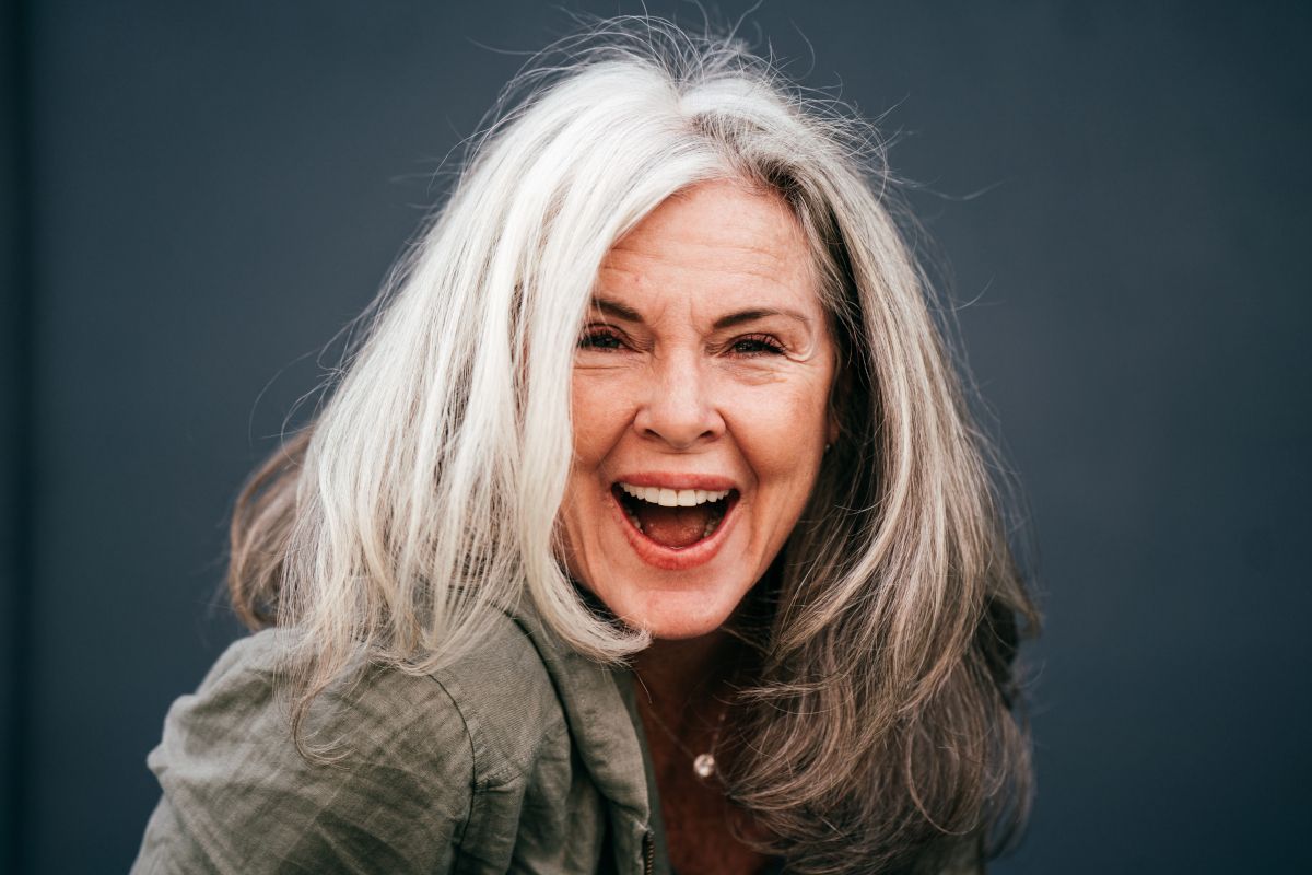 older woman smiling