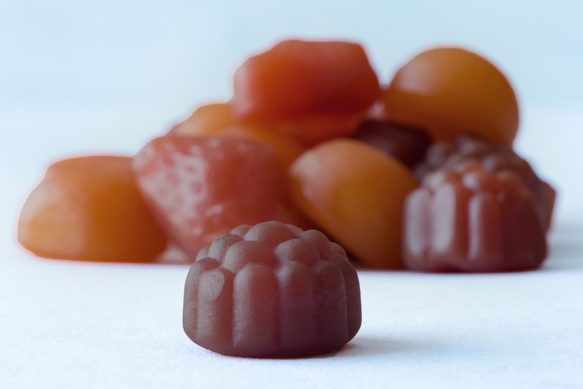closeup of gummy supplements