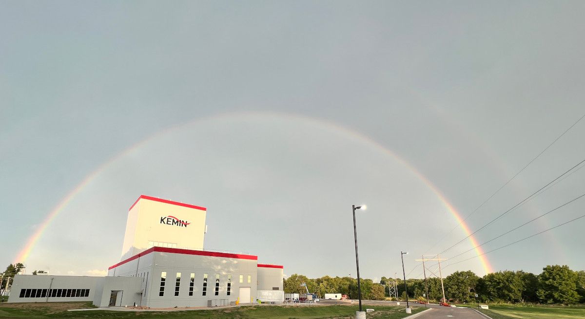 Kemin facility with rainbow