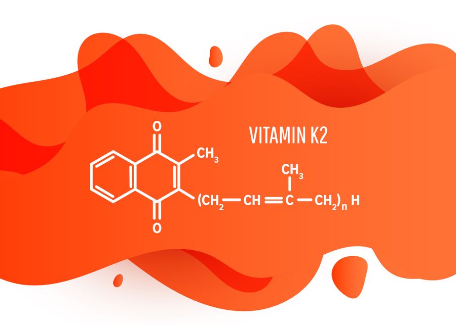 illustration of vitamin K2 chemical symbol