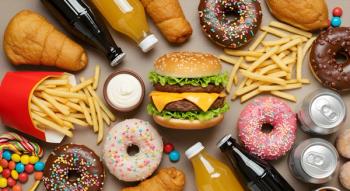 processing foods such as burgers, fries, donut, and sodas