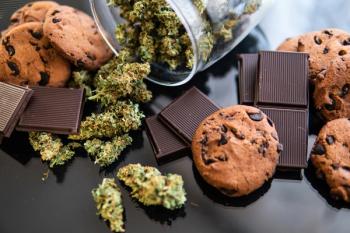 cookies and chocolate scattered along with hemp flower
