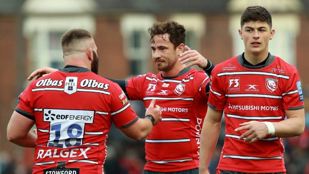 Gloucester Rugby Club players during match.