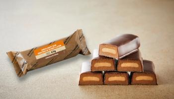 Stack of chocolate protein bars