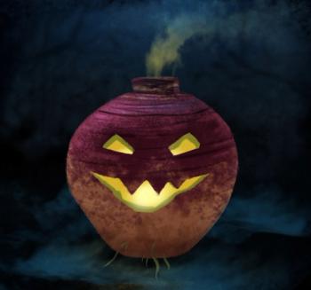 turnip jack-o-lantern
