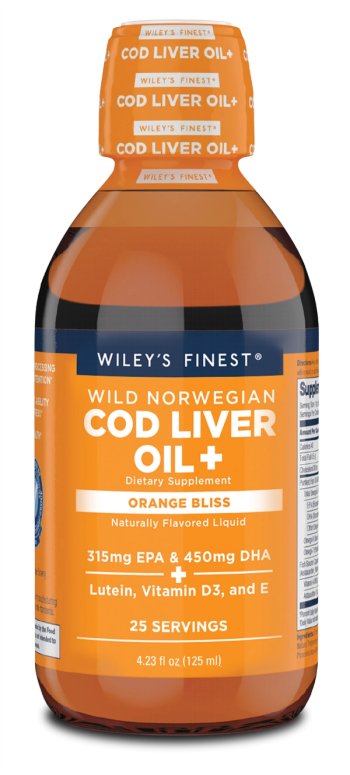 4oz bottle of Wiley's Finest Cod Liver Oil Plus