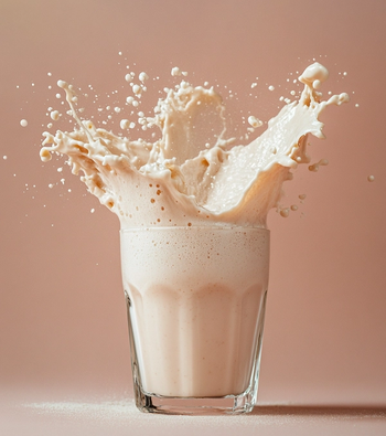 splashing glass of milk