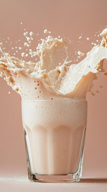 splashing glass of milk