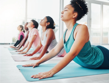 women doing yoga