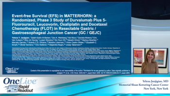 Event-free survival (EFS) in MATTERHORN: A randomized, phase 3 study of durvalumab plus 5-fluorouracil, leucovorin, oxaliplatin and docetaxel chemotherapy (FLOT) in resectable gastric/gastroesophageal junction cancer (GC/GEJC)