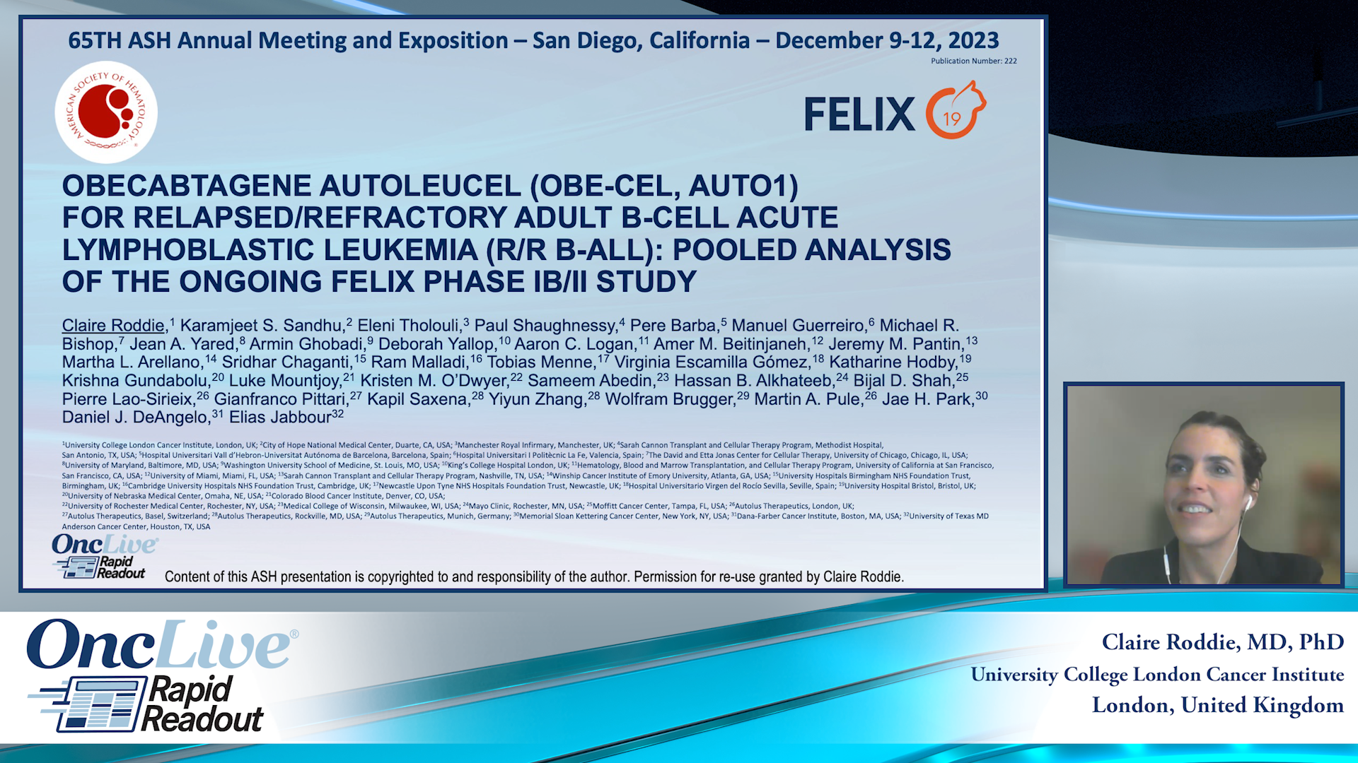 Claire Roddie, MD, PhD, an expert on acute lymphoblastic leukemia