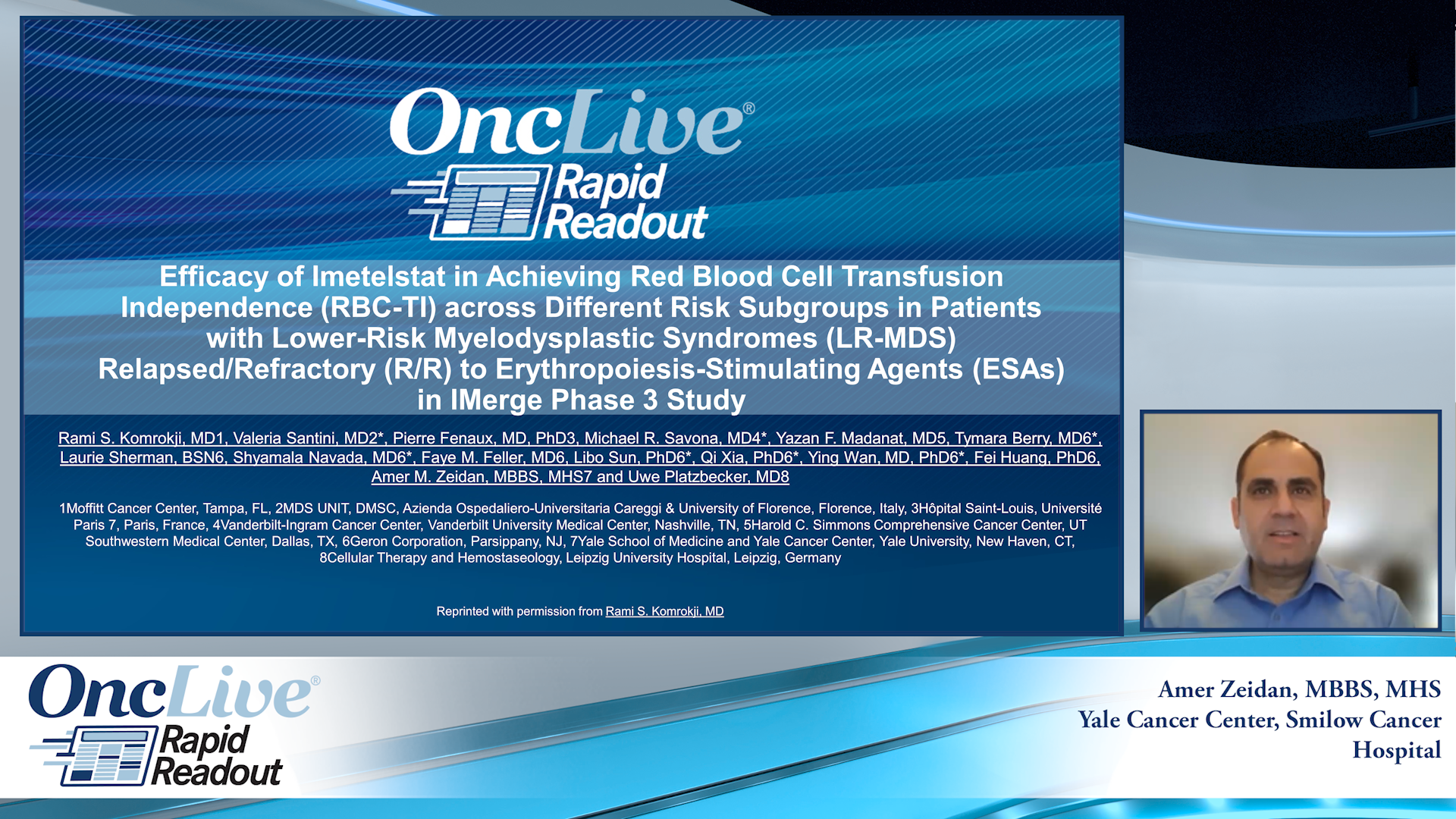 Amer Zeidan, MBBS, MHS, an expert on myelodysplastic syndrome