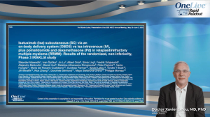 Isatuximab (Isa) subcutaneous (SC) via an on-body delivery system (OBDS) vs Isa intravenous (IV), plus pomalidomide and dexamethasone (Pd) in relapsed/refractory multiple myeloma (RRMM): Results of the randomized, non-inferiority, Phase 3 IRAKLIA study