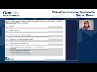 Patient Preference for Treatment in Ovarian Cancer