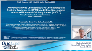 Mark A. Socinski, MD, an expert on lung cancer, presenting slides