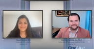 Manali Kamdar, MD, and Matthew Lunning, DO, FACP, smiling at camera.