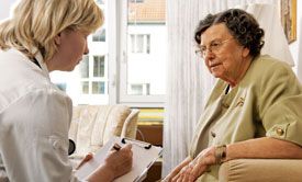 nurse advising patient