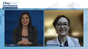 Gina Mauro of OncLive and Loretta Nastoupil, of The University of Texas MD Anderson Cancer Center