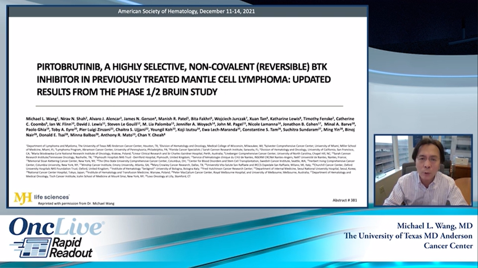 Rapid Readout: Pirtobrutinib, A Highly Selective, Non-Covalent ...